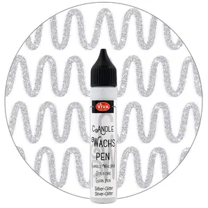 VIVA DECOR - 3PL CANDLE PEN SLVR GLITR, us:one size, Silver Glitter