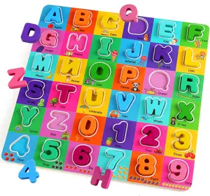 Alphabet Puzzles for Toddlers 2-4, Alphabet and Number Puzzle with ABC Learning for Toddlers 1-3, Preschool Learning Toys with Chunky ABC Puzzle Board for Girls Boys Kindergarten Ages 1 2 3 4