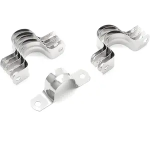 20 count 1 Inch Stainless Steel Conduit Clamps, Two Hole U Bracket Rigid Pipe Metal U Clamp Conduit Strap Tension Clips U-tube Clamp Heavy Duty