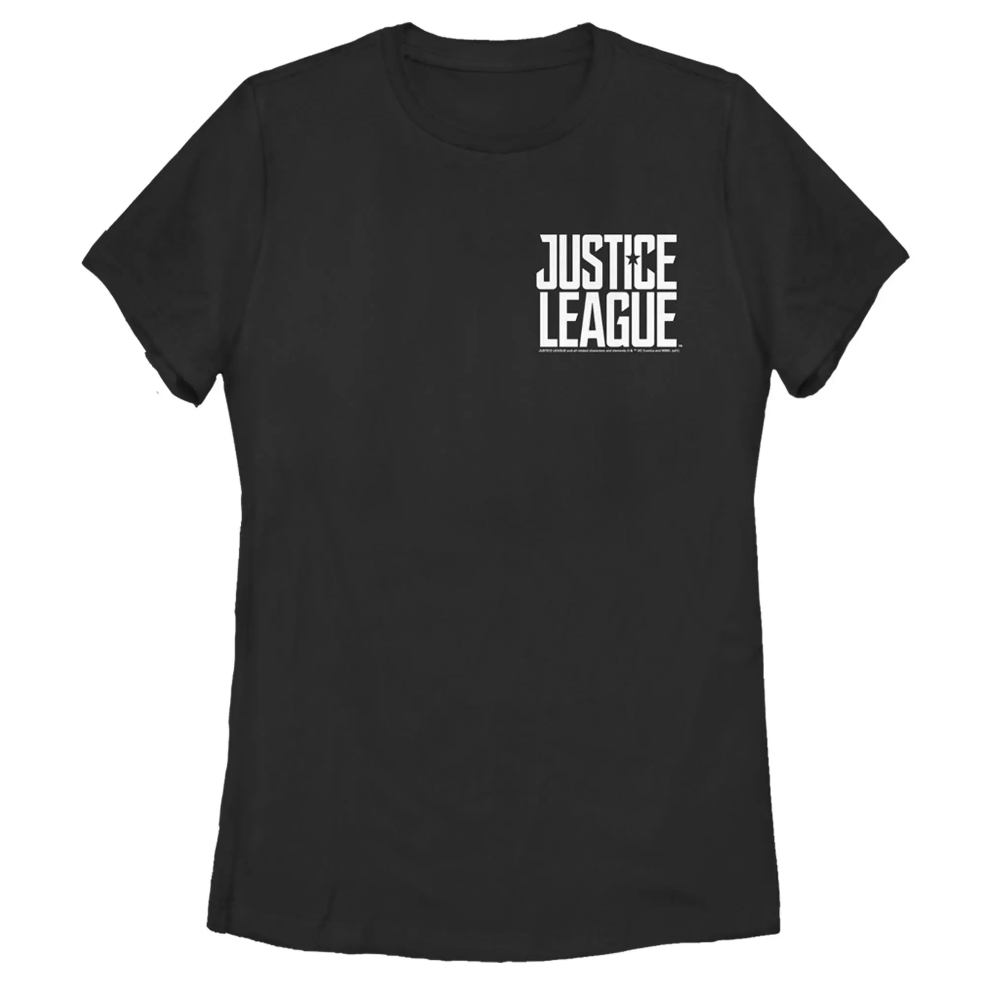 Women's Casual Short-Sleeve Flash Graphic Printed Zack Snyder Justice League Stacked-Pocket Logo Reverse T-Shirt