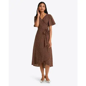 Gigi Wrap Dress in Matte Satin