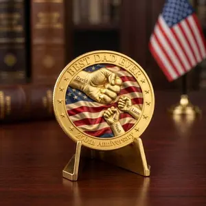 Personalized Best Dad Ever Coin, Custom Name Father Day Gift, USA 250th Anniversary Keepsake, Patriotic Dad Gift Coin, Gift for Dad from Kid