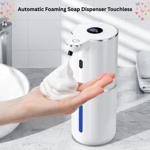 Touchless Automatic Foaming Soap Dispenser - USB Rechargeable Electric, 380ml, 4-Level Adjustable Volume, Induction Sensor, Smart Display, Rustproof, Leak-Proof, IPX5 Waterproof, Wall-Mounted for Kitchen & Bathroom, Mother’s Day Gift