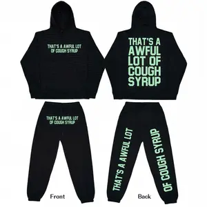 That's A Awful Lot Of Cough Syrup Tracksuit | Unisex Streetwear Lightweight Hoodie & Sweatpants Set | Y2K Aesthetic Graphic Oversized Suit