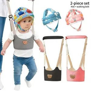 Baby Anti-Fall Hat + Walker Belt Harness Combo, Adjustable Breathable Shock Absorption, Essential Protection for Baby Walking Stage