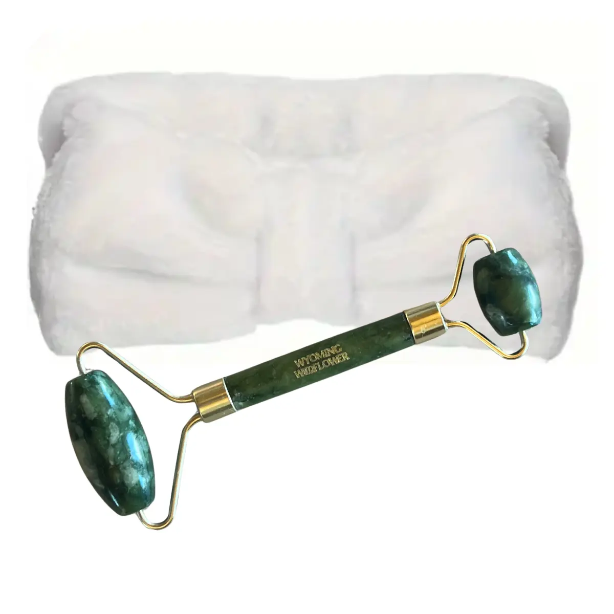 Jade Facial Roller & Spa Headband | Relieves Facial Tension | Face Massage Tool | Lymphatic Drainage | Skin Elasticity | Serum Absorption
