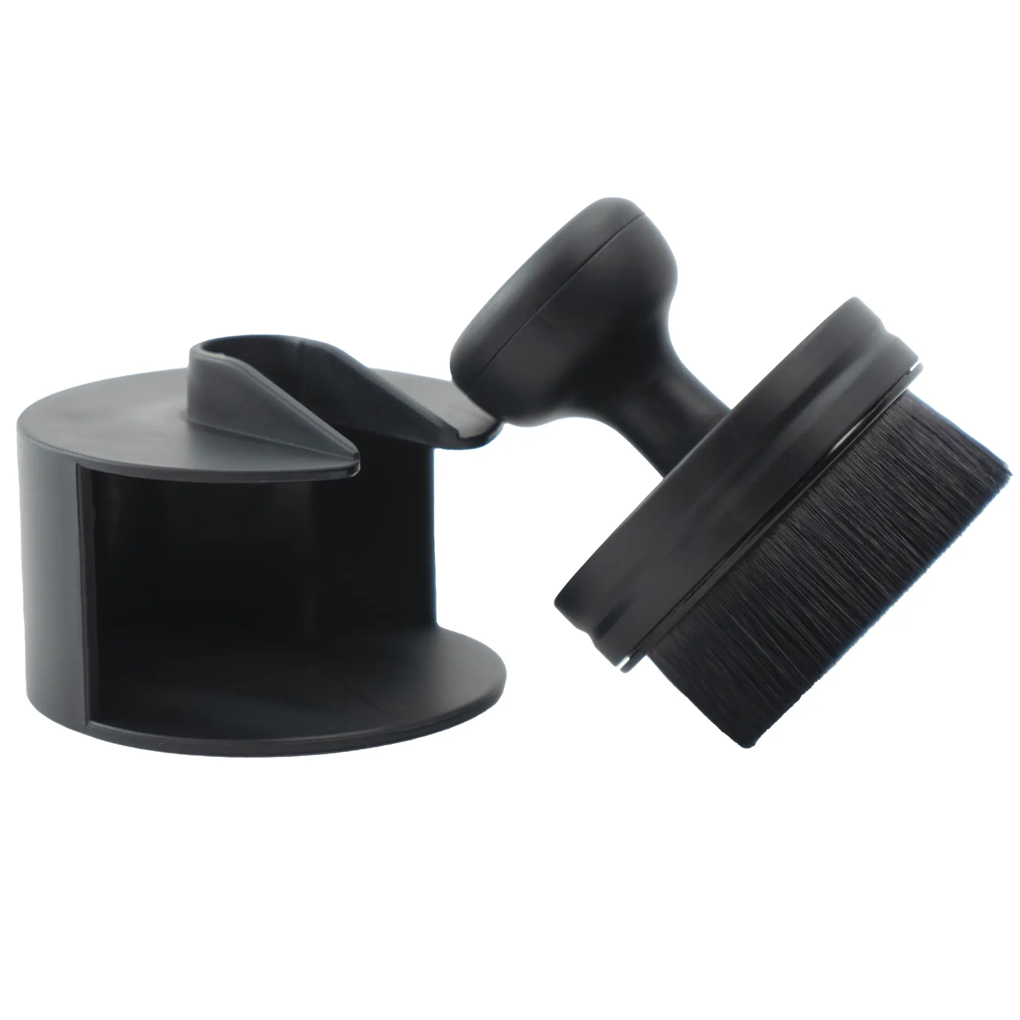 VIKING Tire Shine Applicator Brush, Automotive Tire Dressing Applicator Brush, Storage Stand Included for Detailing and Car Wash Kit, Black, 2.3 Inch Diameter