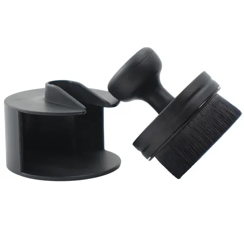 VIKING Tire Shine Applicator Brush, Automotive Tire Dressing Applicator Brush, Storage Stand Included for Detailing and Car Wash Kit, Black, 2.3 Inch Diameter