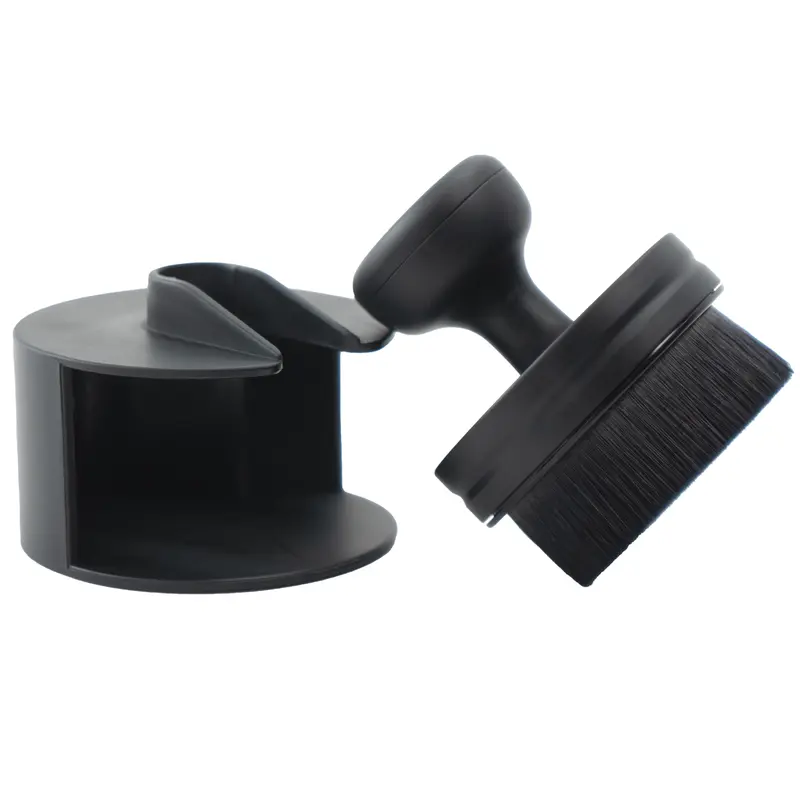 VIKING Tire Shine Applicator Brush, Automotive Tire Dressing Applicator Brush, Storage Stand Included for Detailing and Car Wash Kit, Black, 2.3 Inch Diameter