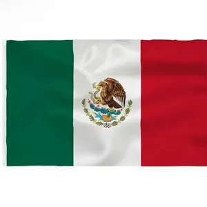 Mexico Flag 3x5 Foot- Mexican National Flags Indoor/Outdoor  with Vivid Color Brass Grommets Decorations