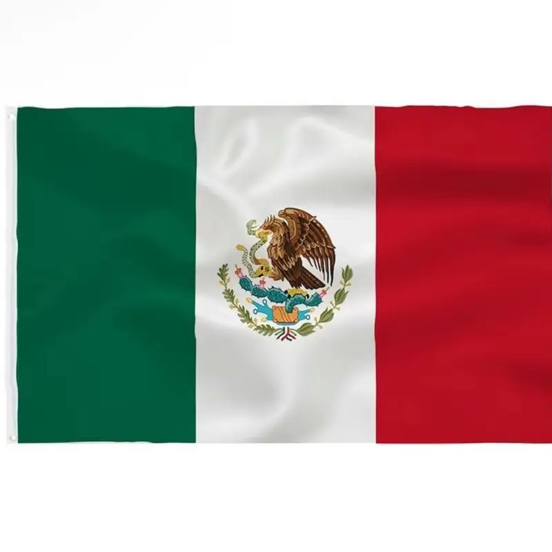 Mexico Flag 3x5 Foot- Mexican National Flags Indoor/Outdoor  with Vivid Color Brass Grommets Decorations