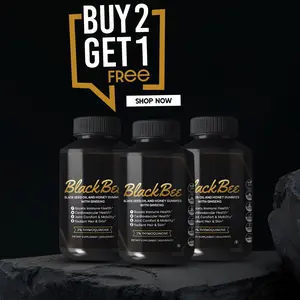 BlackBee Black Seed Oil Honey & Panax Ginseng Gummies - Natural Immune Energy Wellness Support Supplement with 2% Thymoquinone 60 Gummies - Healthcare Dietary Edible