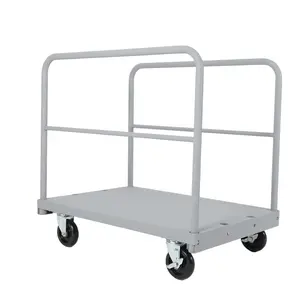 2-in-1 Heavy Duty Steel Panel Truck Cart – 36x24 Inch Industrial Flatbed, 2200 lbs Capacity, Removable Side Handrails, 360° Swivel Wheels & Locking Brakes – Reliable Material Handling Equipment