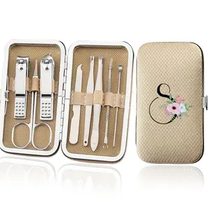8 PCS Stainless Steel Nail Clippers Set for Professionals, Nail Care Tools with PU Leather Storage Box, Multifunctional Household Manicure Pedicure Kit