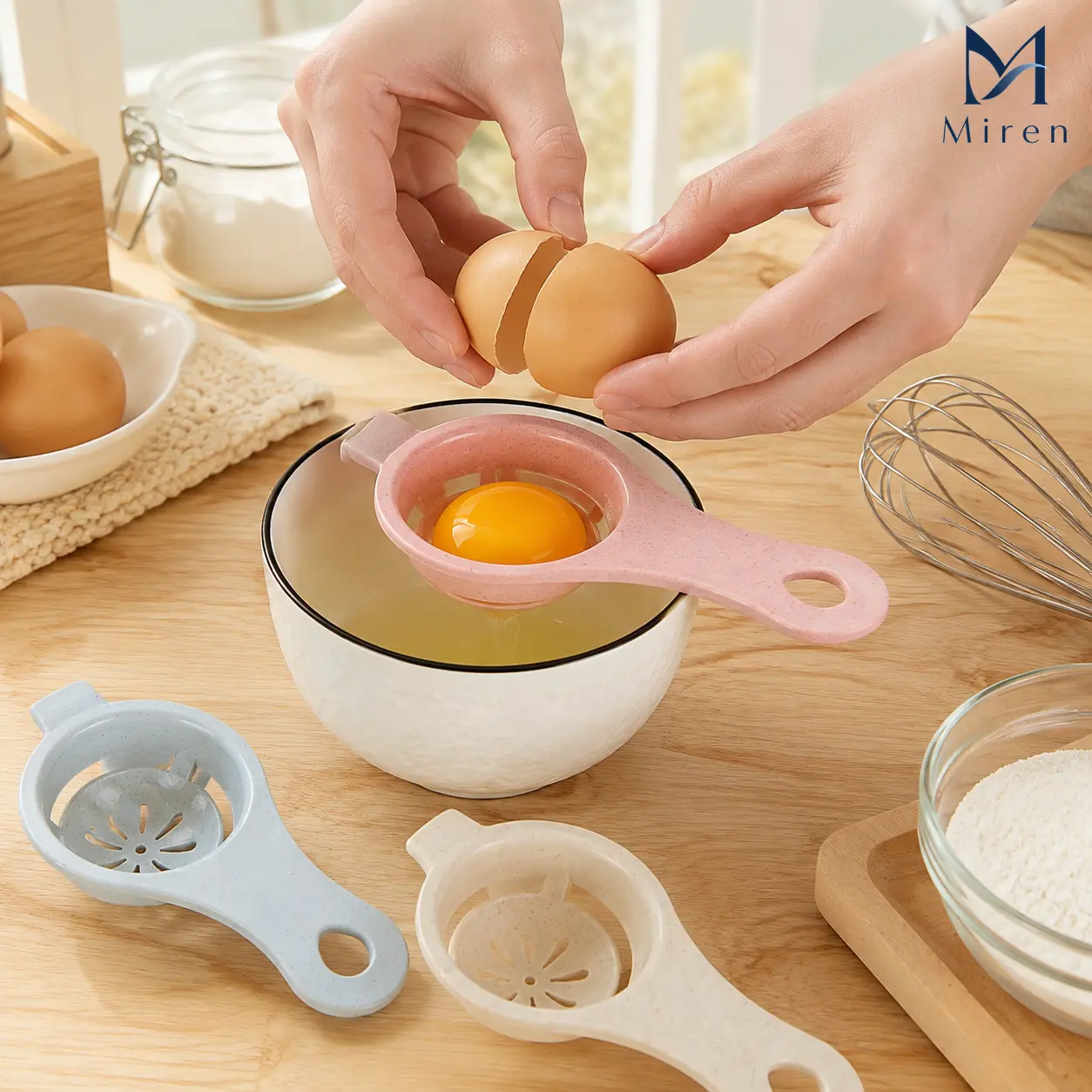 8Pcs Egg Yolk White Separator Tool, Plastic Fine Filter Egg White Divider, Practical Kitchen Gadget for Cake Baking, Dessert Making and Everyday Home Cooking--Miren