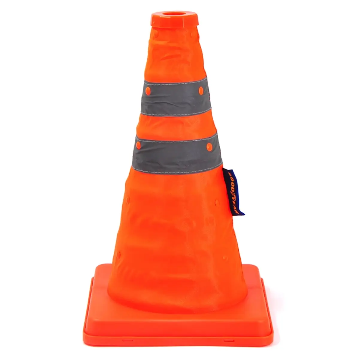 Goodyear GY3016 12 in. Collapsible Pop-Up Traffic Pylon with 360 Stand, Multi-Purpose Reflective Orange Safety Cone with Reflectors for Parking