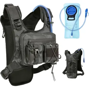 USA Original Patent Running Hydration Vest Backpack, Lightweight Chest Pack with 2.0L Water Bladder Bag Daypack for Hiking Running Cycling Race Marathon for Women Men