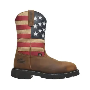 Thorogood Western Stars & Stripes Waterproof 11" Crazy Horse Nano Safety Toe Work Boots for Men