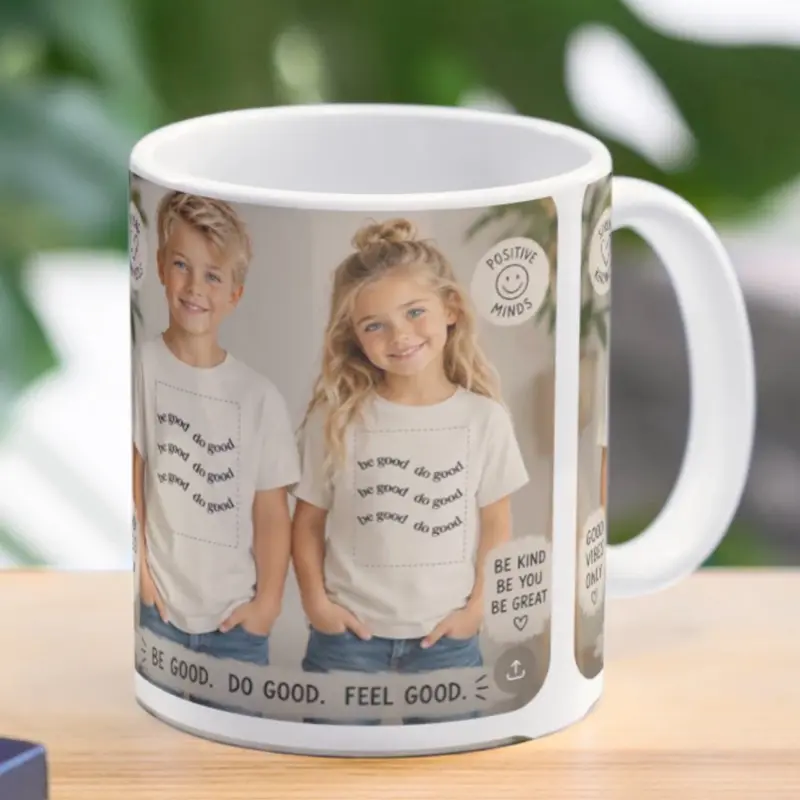 Inspirational Be Good Do Good Motivational  Drinkware Ceramic | Positive Message White Coffee Mug for Kids & Adults