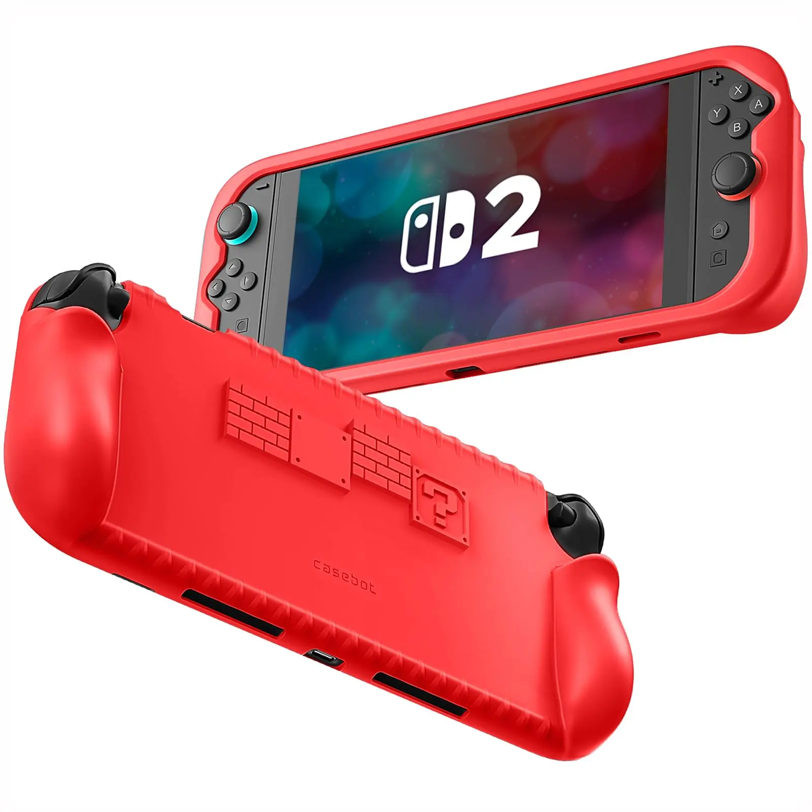 FINTIE Durable Silicone  Protection Cover for Nintendo Switch 2 - Ergonomic Grip Handle, 3 Card Slots, Non-Slip, Shockproof, Dock-Ready Gaming Console Accessory