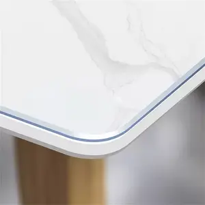 Family dining table 1.5mm transparent tablecloth, anti-graffiti penetration, washable 300 times without edge, rectangular multi-size oil Heat Burns Workbench Surfaces