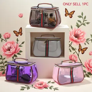 Large Capacity Makeup Bag, Makeup Organizer Pouch, 1 Count Waterproof Transparent Travel Organizer, Travel Cosmetic Bags, Cosmetic Storage Bag for Toiletries & Cosmetics, Transparent Vanity Bag