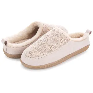 Floopi Women's Tori Cable Knit And Felt Clog Slippers
