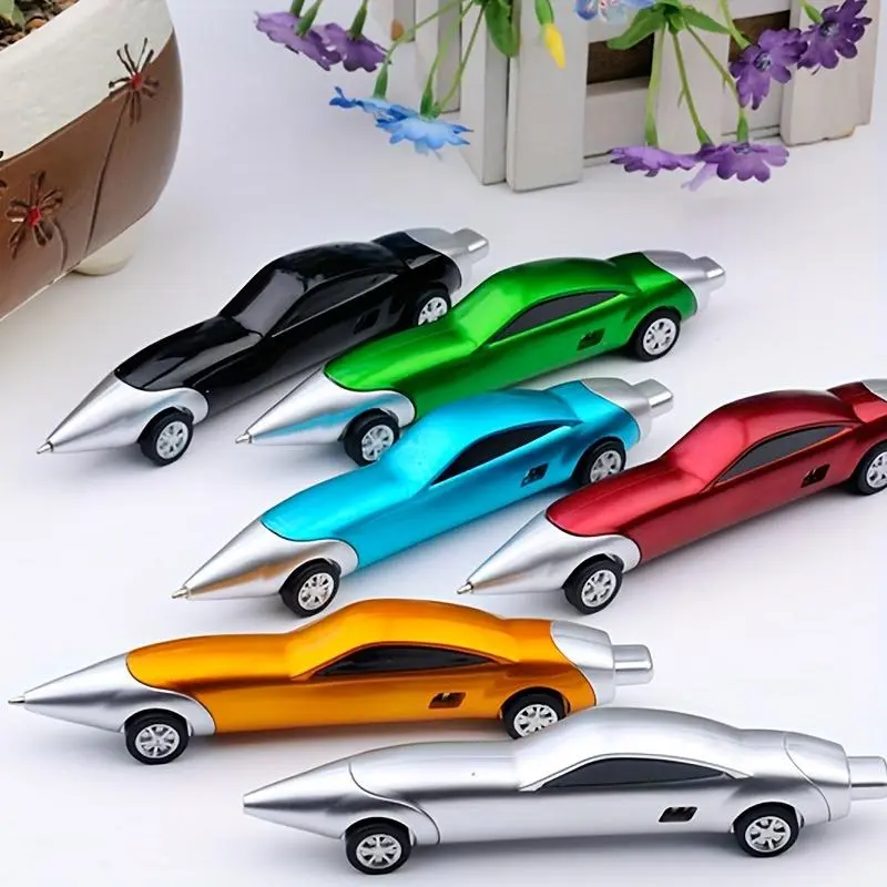 Random Color Racing Car Design Ballpoint Pen, 3/7 Counts Portable Creative Ballpoint Pen, Ballpen Set, Office School Supplies, Gift for Friends, Aesthetic Pens, Cool Pens