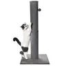 Made4Pets Plain Freestanding Sisal Vertical Scratcher for Indoor Cats, 19.25" L x 19.25" W x 41.73" H, Sturdy Base, Replaceable Spring Toy, Compact Design, Space-Saving Build, Supports Nail Health, Deters Sofa Scratching
