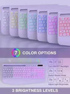 SABLUTE KM22MAX Wireless Keyboard & Mouse Combo 9 Backlit Effects Wrist Rest Phone Holder 2.4G Lag-Free Rechargeable Silent Set with 6 Hotkeys & 3 DPI Options(non-bluetooth)