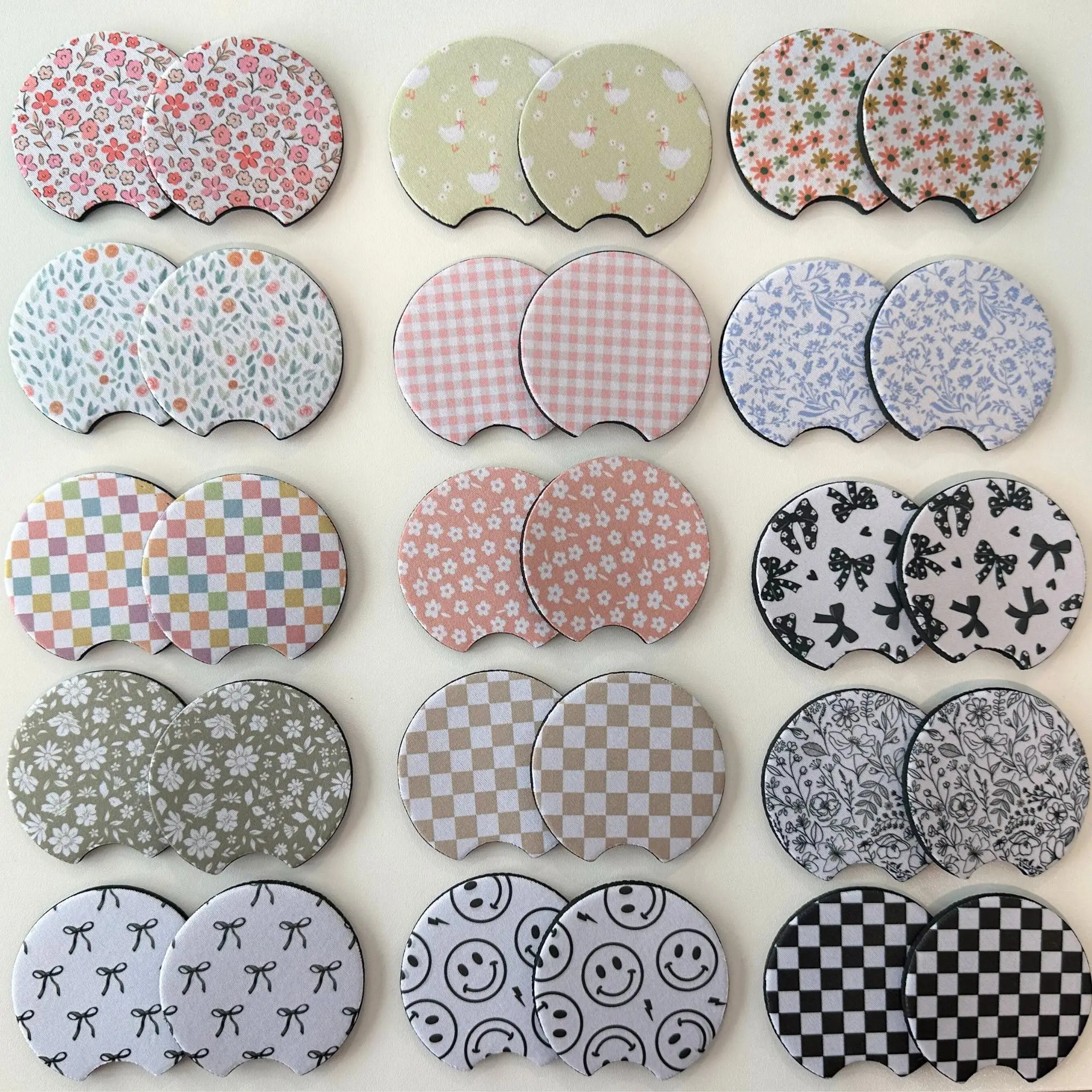 Neoprene Car Coasters | Set of 2 | Stylish Protection for Your Cup Holders