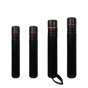 Pacific Arc - Expandable Poster Storage Mailing Tube, for Blueprint, Artwork, Plans, Drafting - Hard Plastic Black