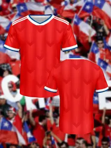Chile 2026 Home Football Jersey, Latest Print Design, Breathable Fabric, Quick-Dry Comfort, Perfect Gift for Sports Enthusiasts