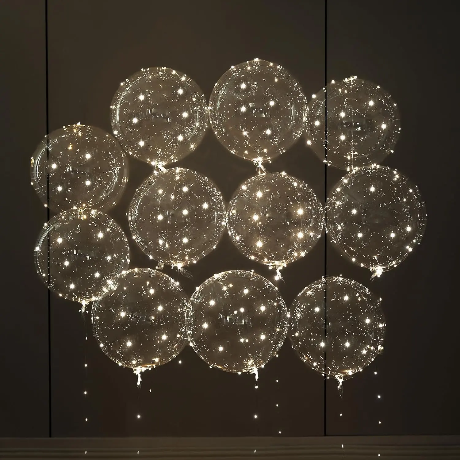 LED Light Up Balloons 20 Pack – 22" Clear Bobo Balloons with 10ft Warm White LED String Lights, 3 Light Modes, Batteries Included – Perfect for Parties, Birthdays, Weddings & Events