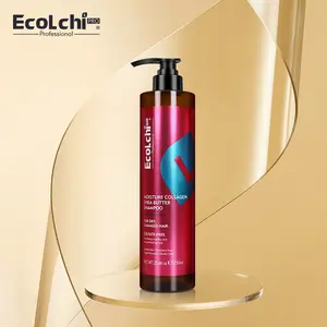 EcoLchi PRO Collagen Shampoo Organic Herbal Extract Moisture Deep Repair Smooth Collagen Shea Butter Shampoo for Dry Damaged Hair 750ml 25.6 fl oz Hydrating Moisturizing Haircare Moisturizer Conditioner Hydrate Cleanser