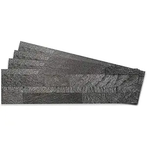 Tic Tac Tiles Peel and Stick Self Adhesive Removable Stick On Kitchen Backsplash Bathroom 3D Stone Tiles (12-Pack) (Silver Pearl