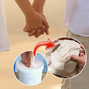 1 Set Hand & Foot 3D Casting Powder Kit, DIY Plaster Molding Keepsake - Couple Ornament Decoration, Parent-Child Interaction, for Lovers, Anniversary Couples, 3-12Y Students, Valentine's Day