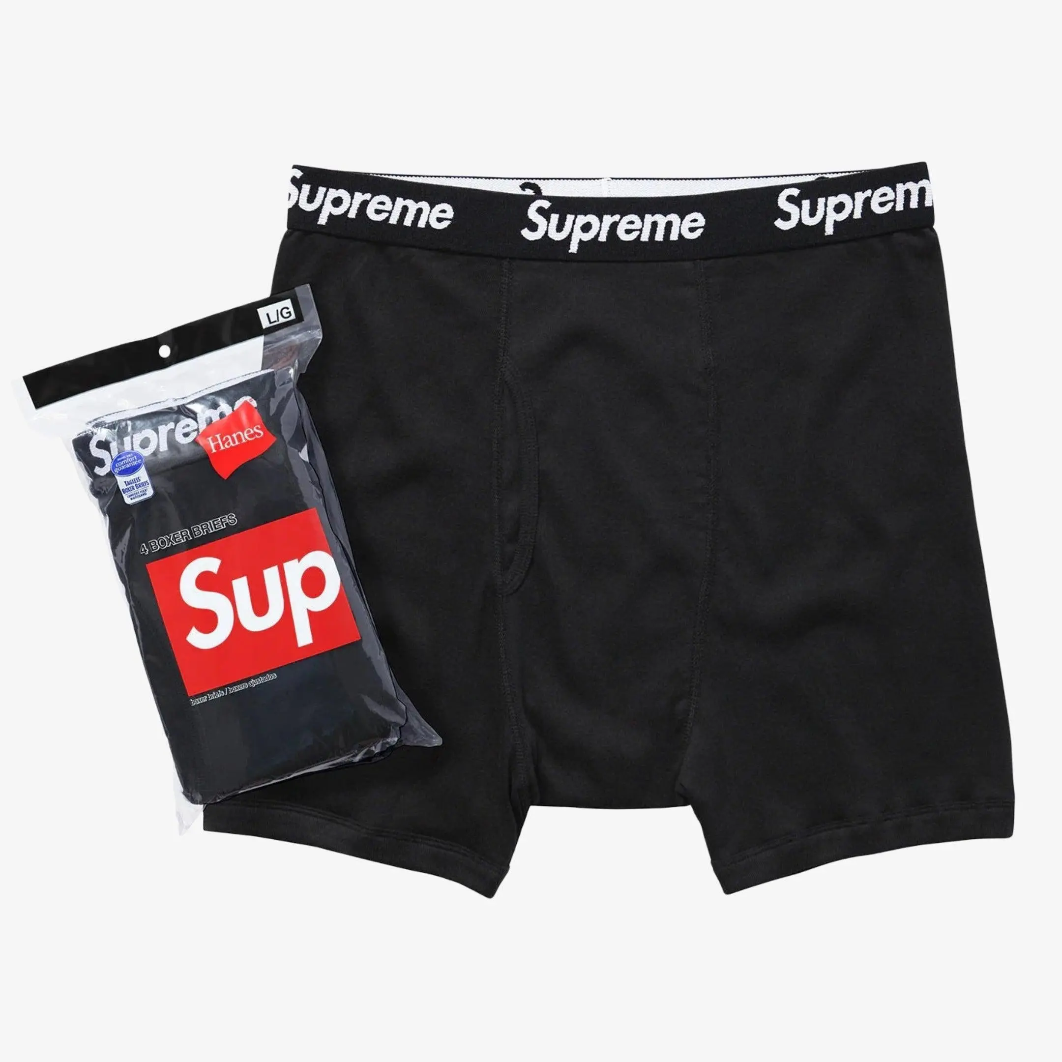 Supreme x Hanes Boxer Briefs (Full Pack) Black
