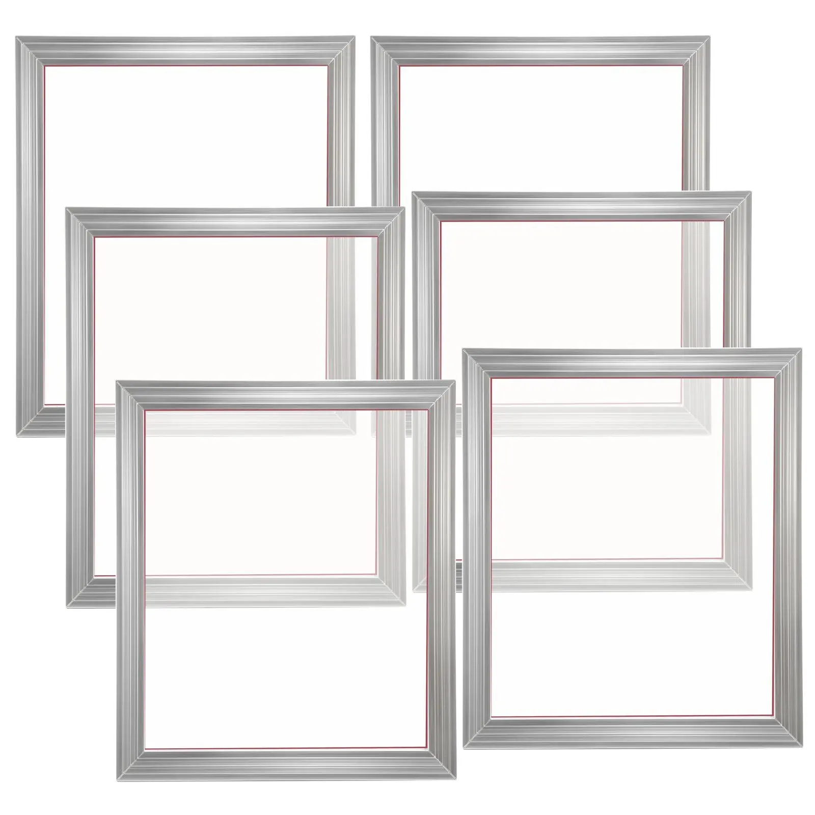 Screen Printing Kit, 6 Pieces Aluminum Silk Screen Printing Frames, 16x20inch Silk Screen Printing Frame with 110 Count Mesh, High Tension Nylon Mesh and Sealing Tape for T-shirts DIY Printing