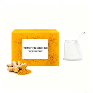 Kojic turmeric facial cleanser, turmeric soap, and body wash, mild facial dark spot remover, acne cleansing cream for cleansing