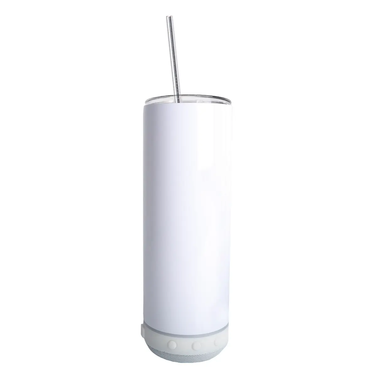 20oz Bluetooth Speaker Skinny Tumbler with White Speaker Drinkware Flasks