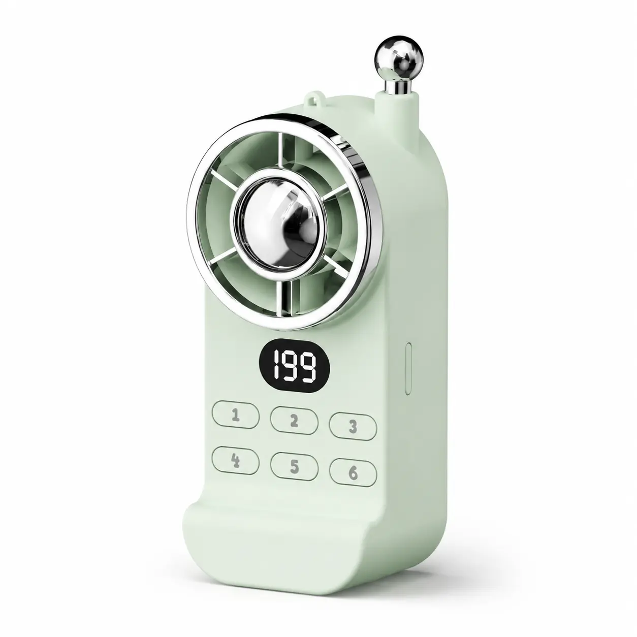 Portable Mini Desk Fan, Rechargeable Personal Fan with 6 Speeds, 120° Adjustable Tilt and Digital Display