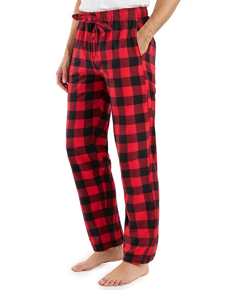 Ny Threads Men's Soft Cotton Flannel Fabric Pajama Pants - Relaxed Fit, Elastic Waist, Comfy Casual, Pockets, Christmas Sleepwear (Menswear)