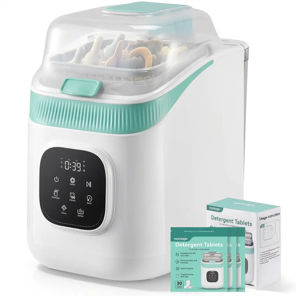 Baby Bottle Washer, Bottle Washer Pro, Sterilizer & Dryer,Baby Bottle Washer for Bottles, Pump Parts & Baby Essentials, Fast 19/49min Wash Cycles with 90 Detergent Tablets - Effortless, Time-Saving