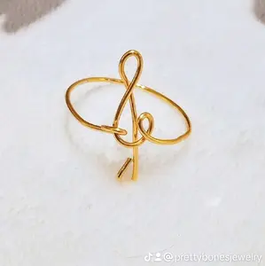 handmade goldtone wire wrapped ring size 7