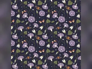 Nocturnal Garden | Mystic Moonflower - Midnite by Belle & Boo for Michael Miller | DDC12367-MIDN