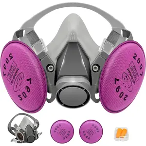 Respirator mask with filters reusable half face respirator mask for asbestos resin fume dust welding painting