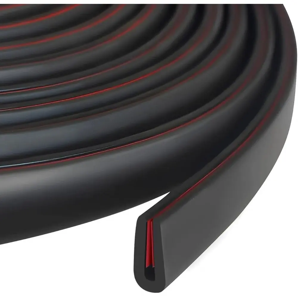 Rubber Edge Trim, 1/16" Self Adhesive Flexible U Channel Edge Protector For Sheet Metal For Car Doors, U Shaped Sharp Edge Guards, Fit for 0-3/32" Width Edge, Black Color, 10Ft, EPDM Material