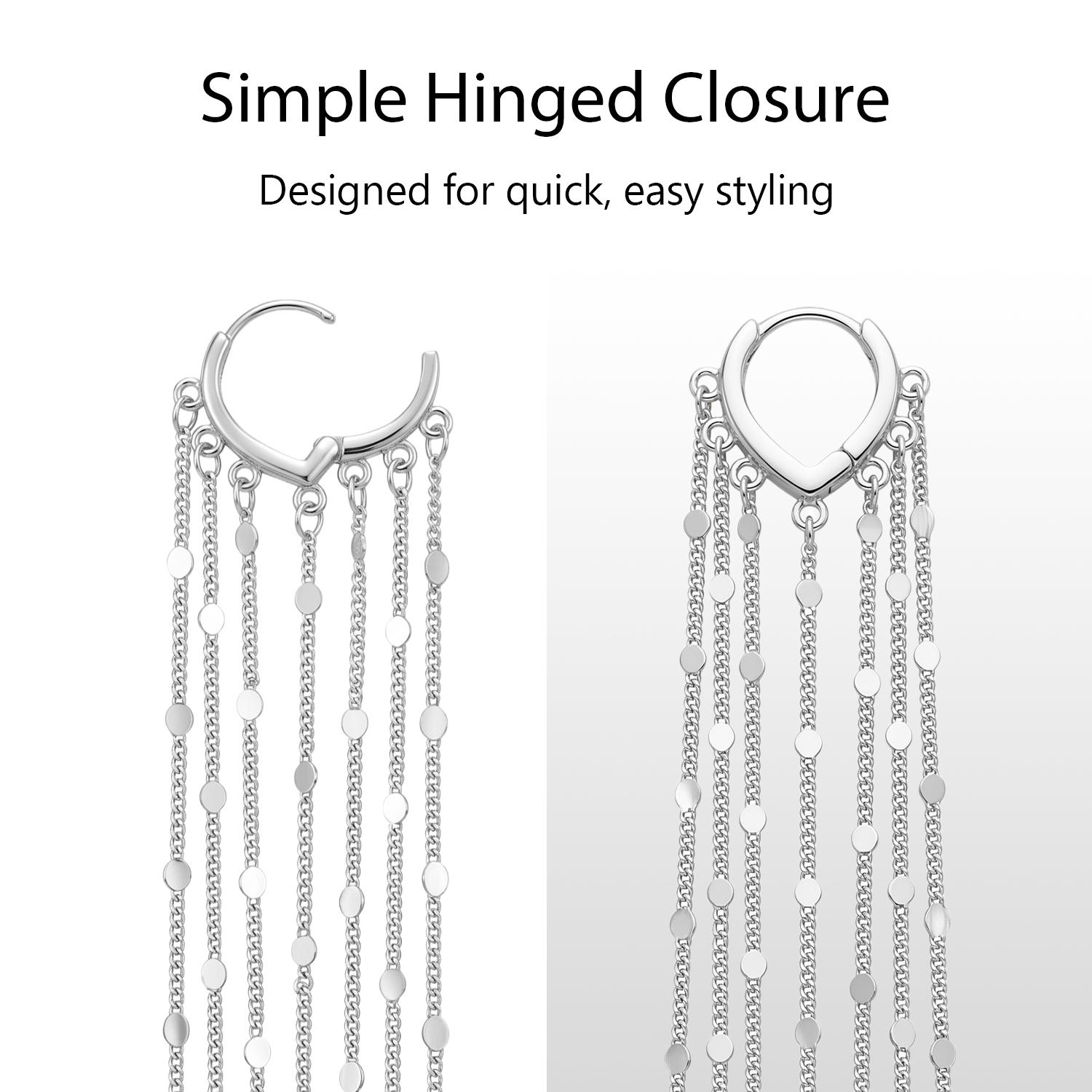 Women's 2Pcs Plated Metal Long Chain Threaded Tassel Earrings - Hypoallergenic, Lightweight Statement Jewelry for Bride Party, Ideal Mother's Day Gifts