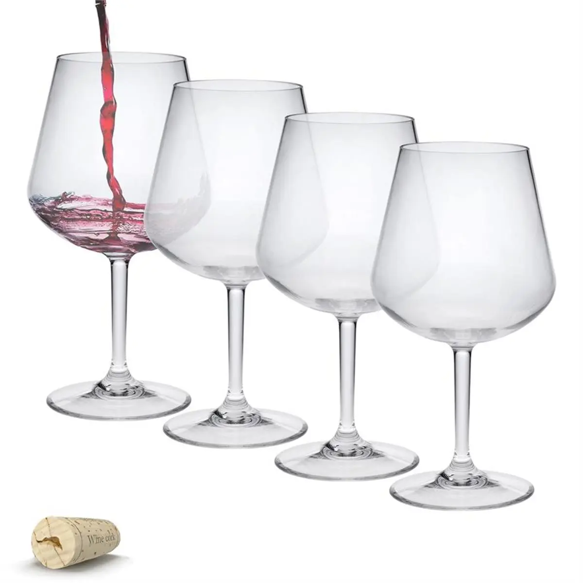 212 MAIN Premium Plastic 20oz Glassware Set - Lexington Tritan Premium Drinking Glasses, 4 Pack, Four Pack